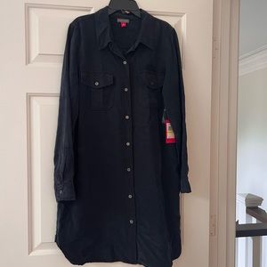 Vince Camuto Shirt Dress in Dark Navy - Size Medium - Brand New With Tags